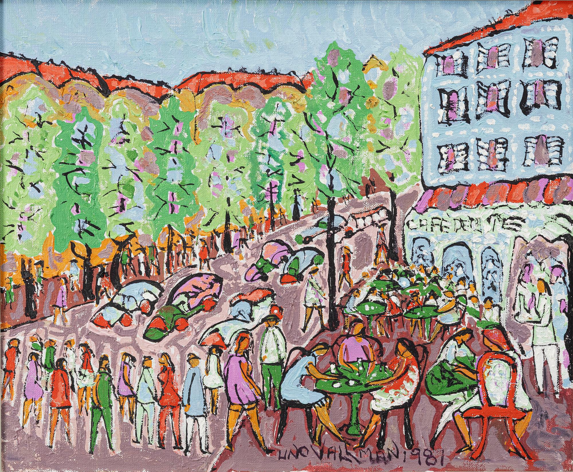 Uno Vallman, At the café.
