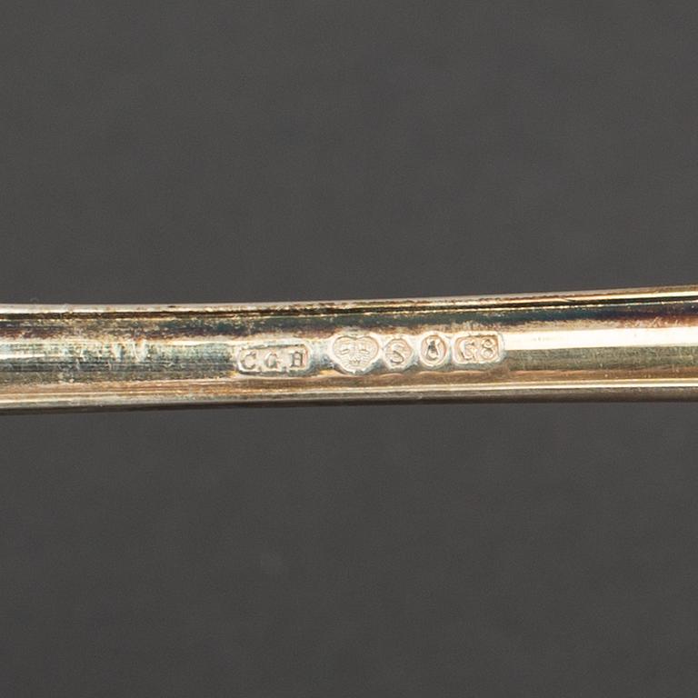 CG HALLBERG, skedar, 6 st, silver, Stockholm, 1920/30-tal.