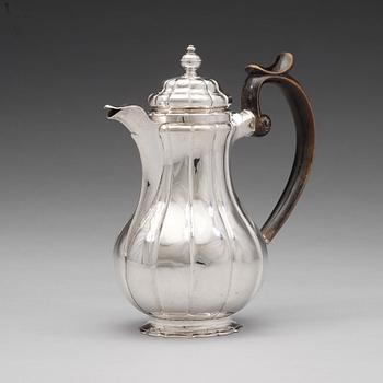 A Swedish mid 18th century silver coffee-pot, mark of Wilhelm Andreas Meijer, Stockholm 1746.