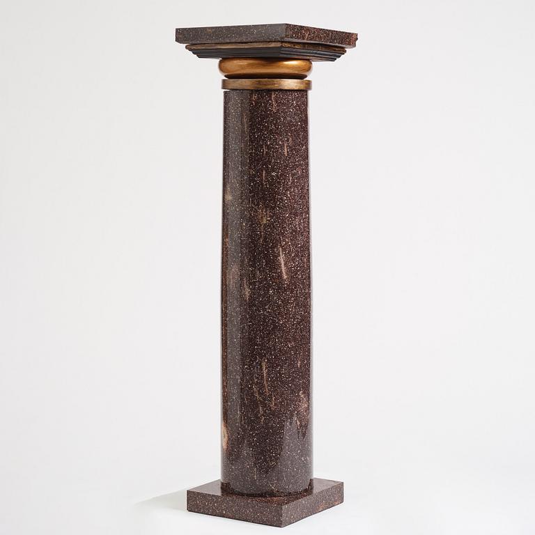 A Swedish porphyry column, 19th century.