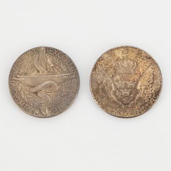 TVÅ MEDALJER, Alfred Nobel, silver.