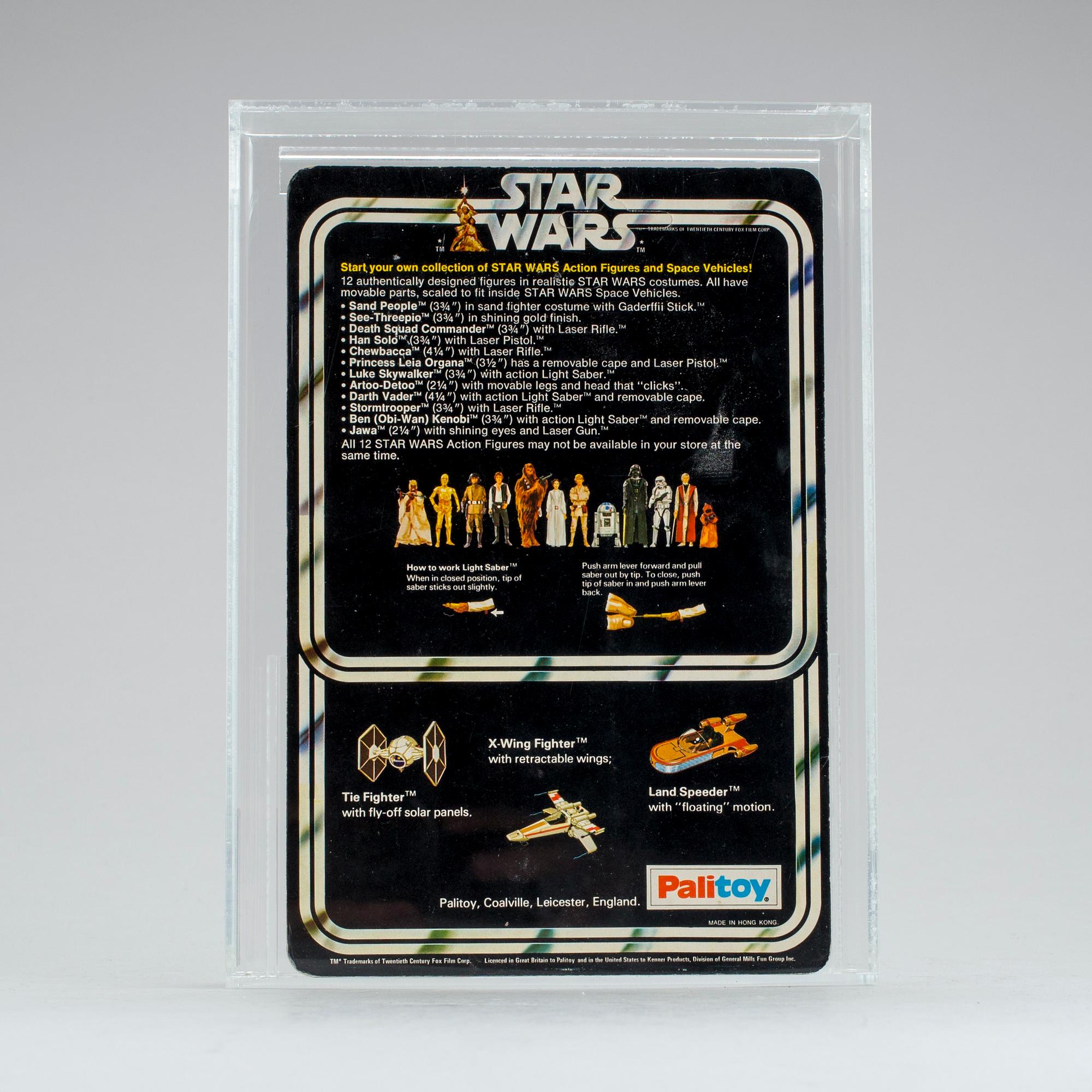 STAR WARS, Darth Vader 12 back, AFA85 NM+, Palitoy 1978.