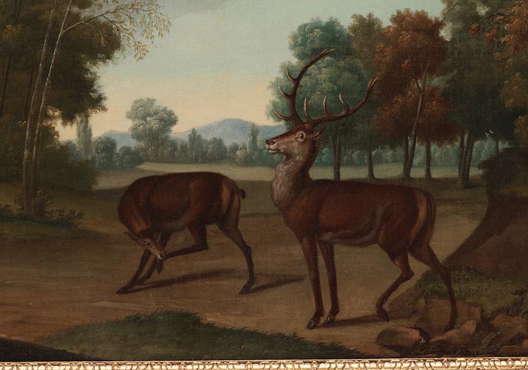 Johann Elias Ridinger Attributed to, Landscape with hunters.