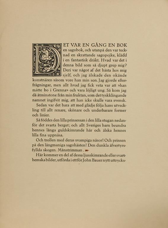 JOHN BAUER, Bok, "Troll, tio originallitografier av John Bauer", A Börtzells Tr. AB, Stockholm, 1915.