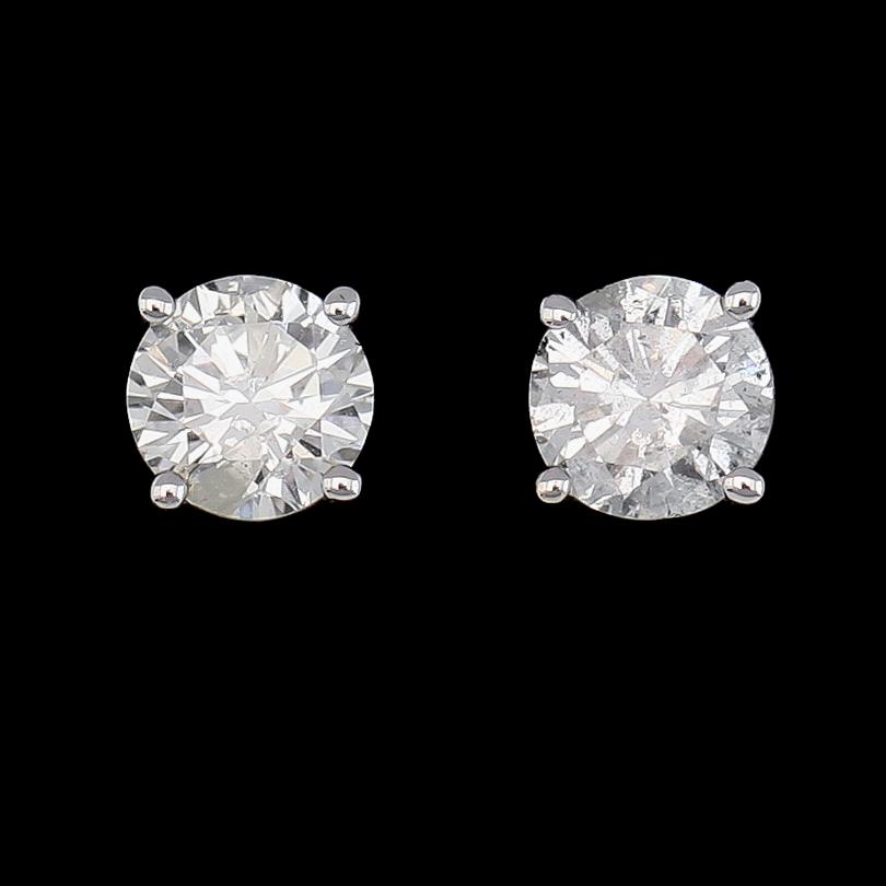 ÖRHÄNGEN, 1 par, 14K vitguld och diamanter tot ca 0.50 ct.