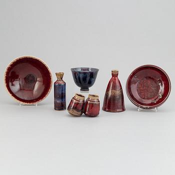 Henning Nilsson, Sven Hofverberg, Höganäs and others, 3 vases and 3 bowls, Sweden, second half of 20th century,