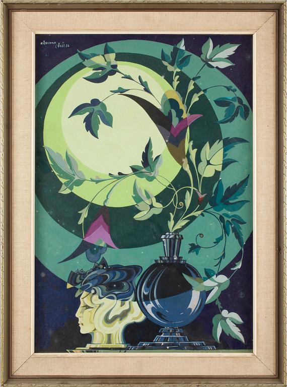 HELMER ÅSLUND(ÅSÖ), gouache. Signo dat 56.