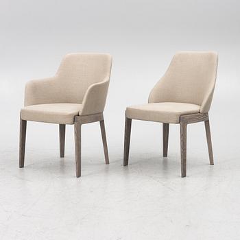 Rodolfo Dordoni, five armchairs and three chairs. 'Chelsea' chairs, Molteni.