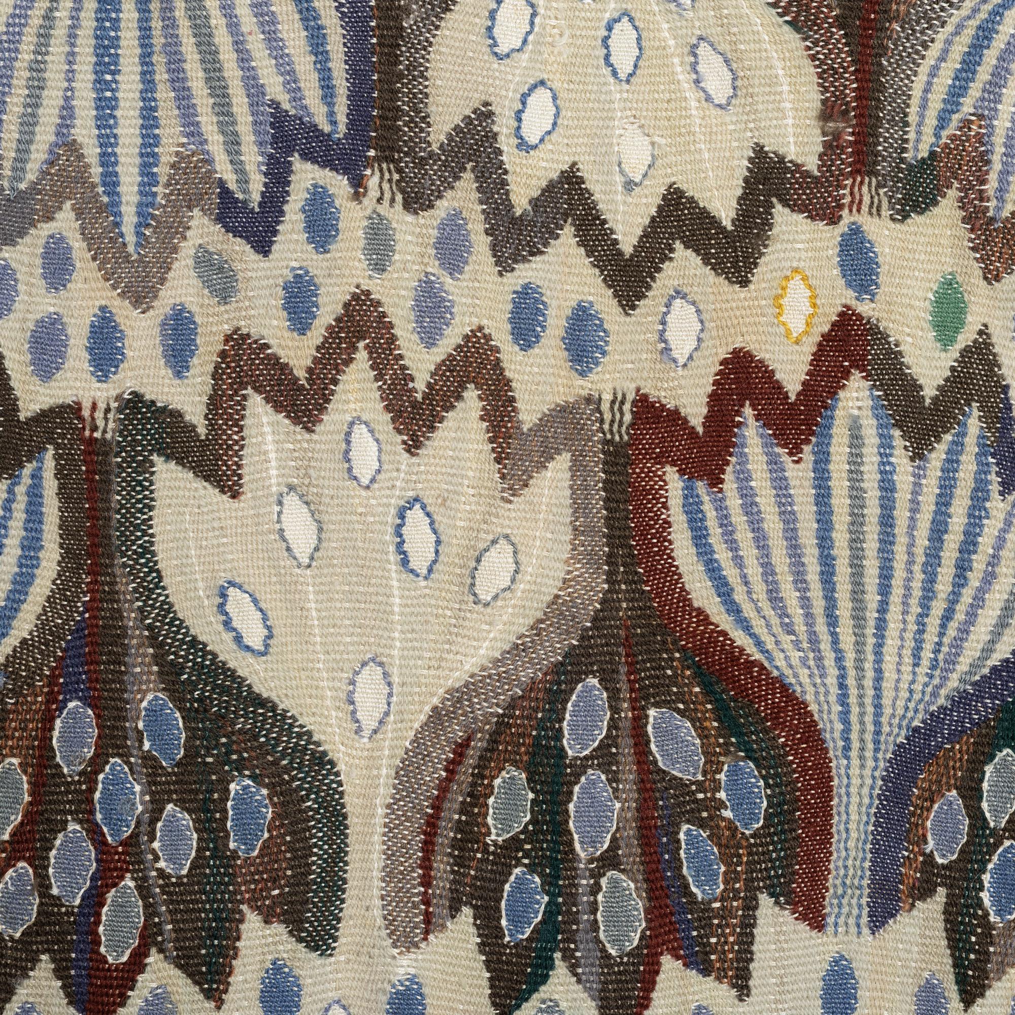 Ann-Mari Lindbom, gift Forsberg, Textile “Blå crocus”, tapestry variant, signed, approx. 60 x 90 cm.