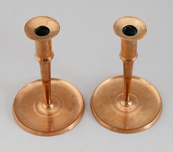 LJUSSTAKAR, 1 par, mässing, 1700-/1800-tal.