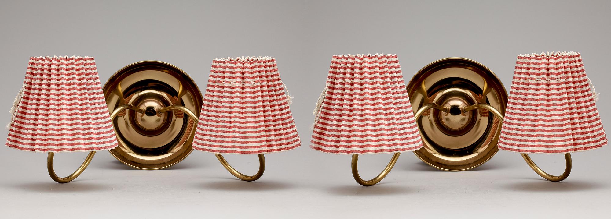 VÄGGLAMPOR, ett par, mässing, modell 2565, Josef Frank Svenskt Tenn.