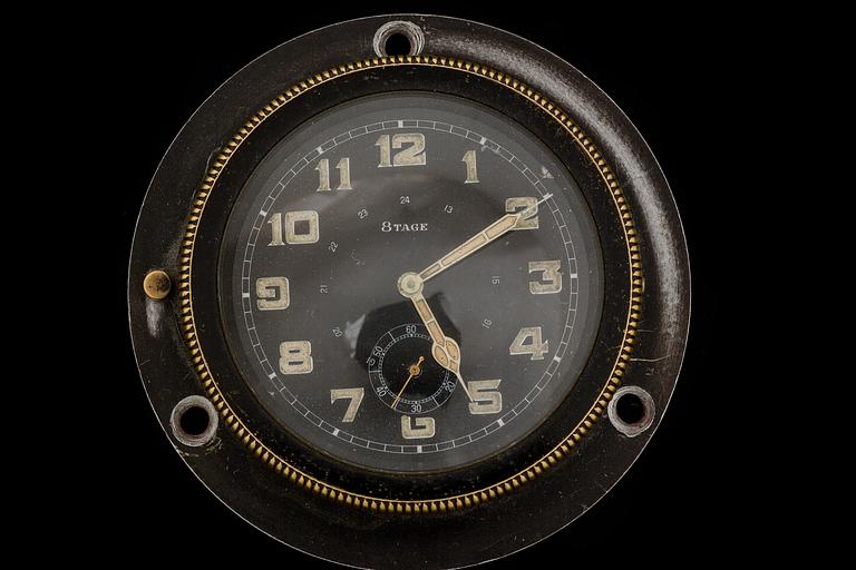 BILKLOCKA / UR, märkt 8tage, 1900-talets första hälft/mitt.