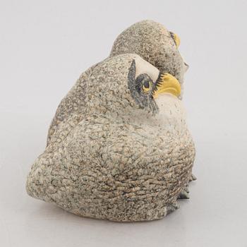 Paul Hoff, a 'Strix Nebulosa' stoneware sculpture, Gustavsbergs studio 1991.