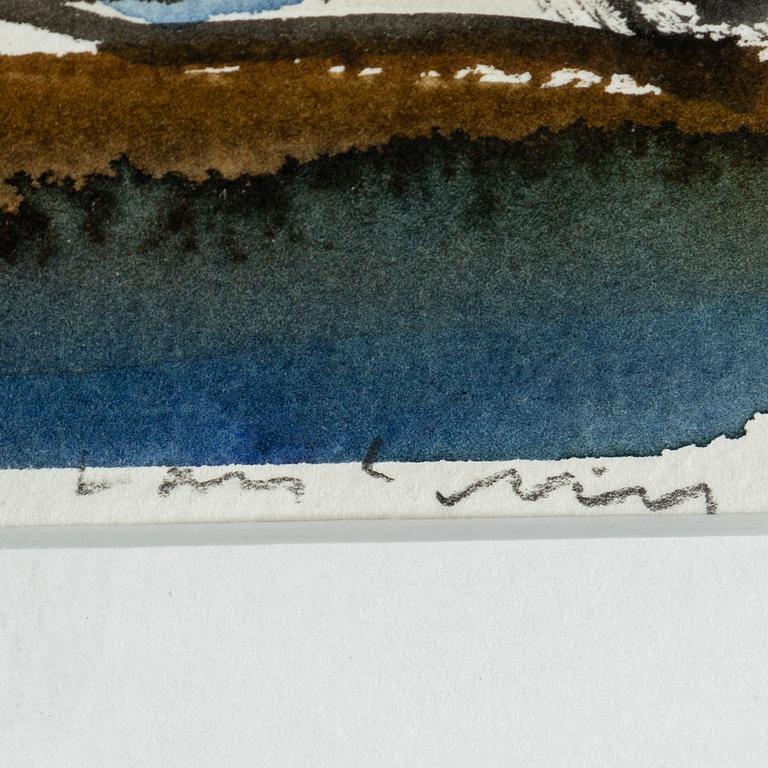 LARS LERIN, watercolour, signed.