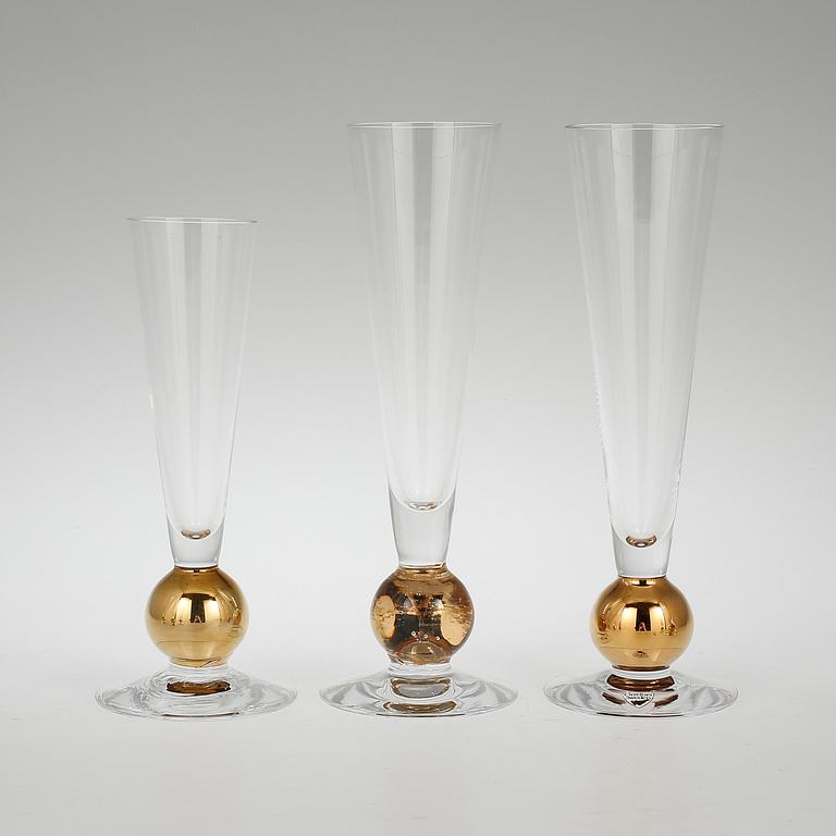 CHAMPAGNESTRUTAR, 10 st, glas, Nobelservisen, Gunnar Cyrén, Orrefors.