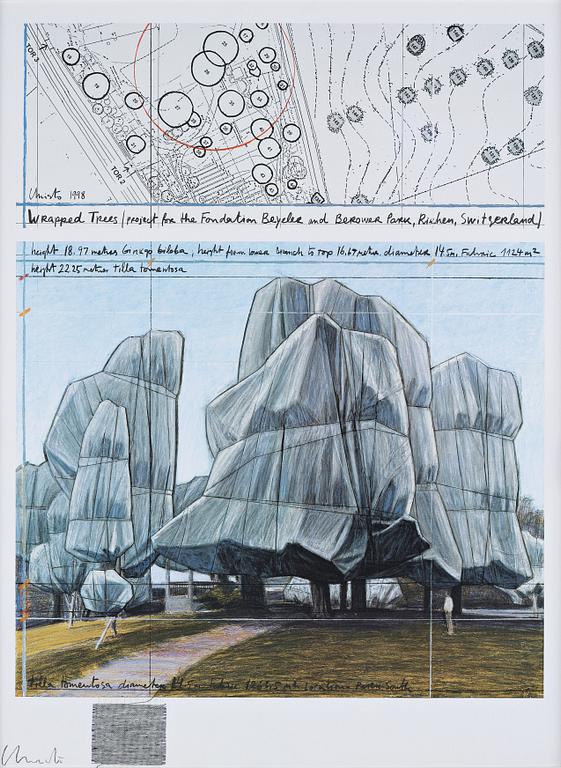 Christo & Jeanne-Claude, "Wrapped Trees project for the the Fondation Beyeler and Berower Park, Riehen, Switzerland".