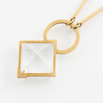 Wiwen Nilsson, collier, 18K guld och bergkristall, Lund 1972.