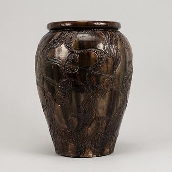 Thorvald Bindesbøll, a glazed earthenware floor vase, Valby, Copenhagen 1893.