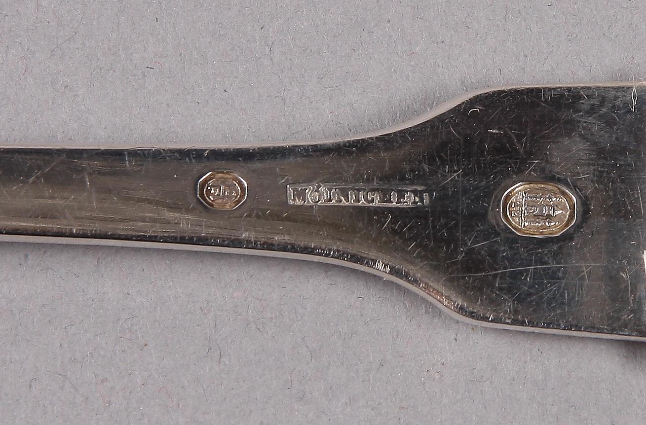 UPPLÄGGNINGSBESTICK, 7 st, silver. 1800/1900-tal.