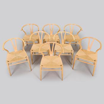 Hans J. Wegner, stolar, 8 st, CH-24 "Y-stolen" Carl Hansen & son. Danmark, 2000-tal.