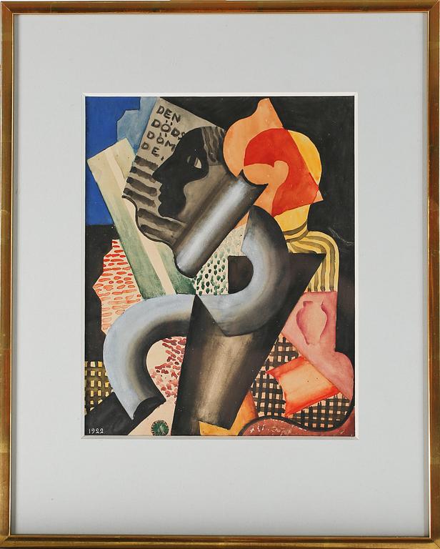 NILS WEDEL, blandteknik, signerad och daterad 1922.