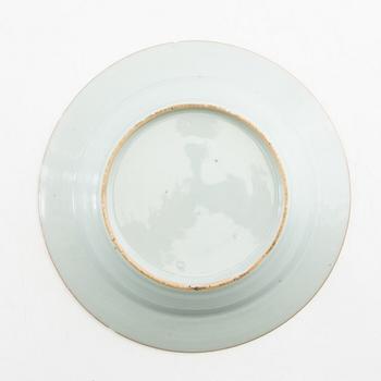 A Chinese porcelain plate, Qing dynasty, Yongzheng (1723-35).