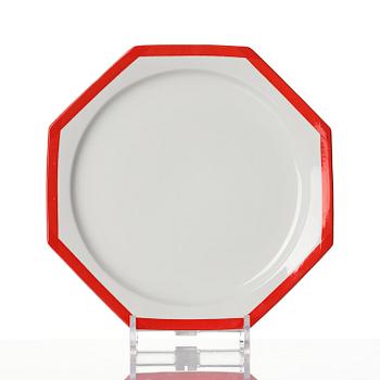 Karin Björquist, a 76-piece “Röd kant” bone china dinner service, Gustavsberg, post 1968.