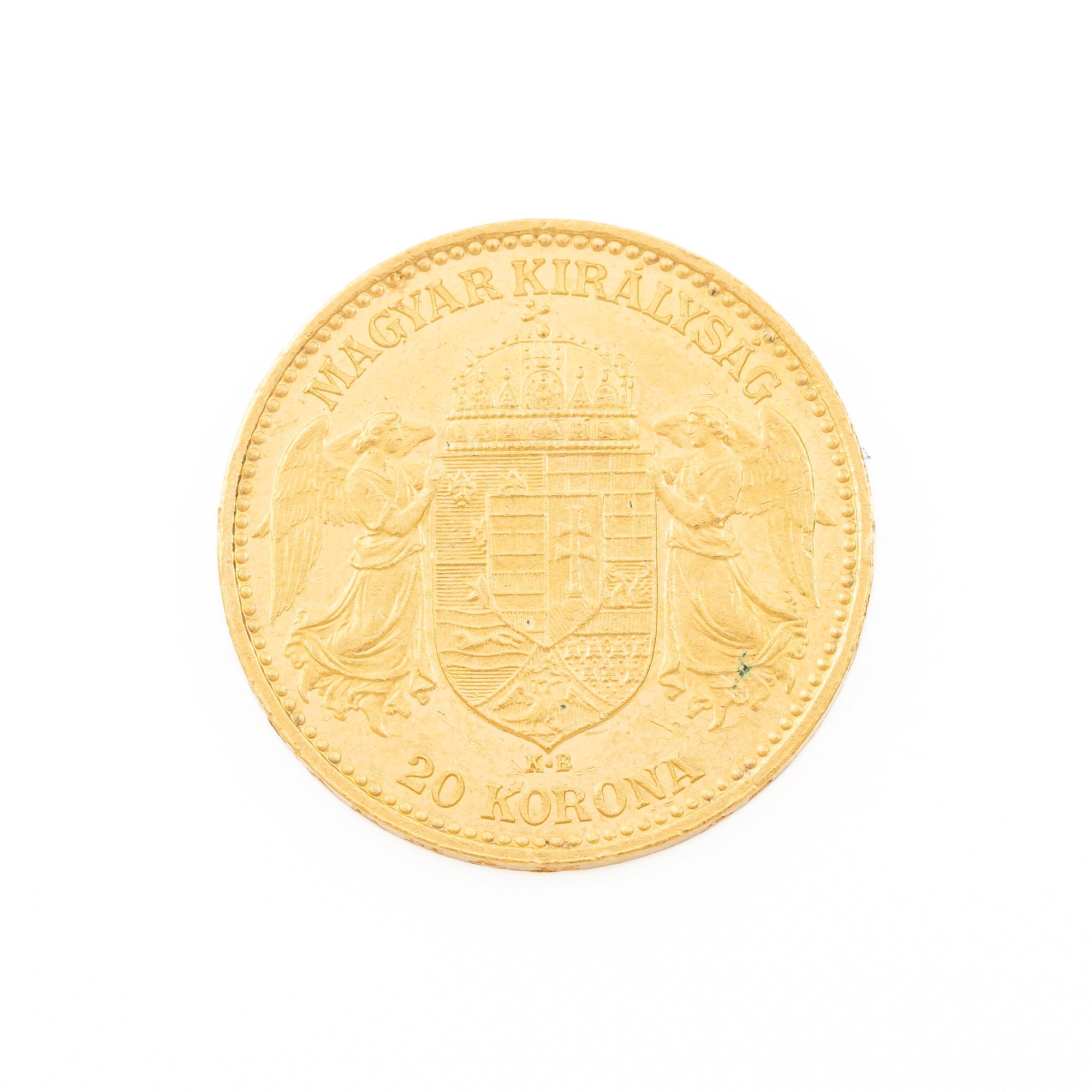 Gold coin, Hungary, 20 Korona, 1897.