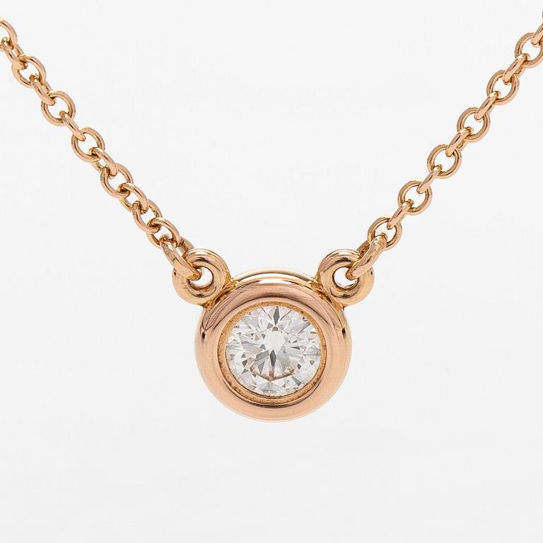 Tiffany & Co, Elsa Peretti, halsband, "Diamonds by the Yard", 18K guld med en briljantslipad diamant.