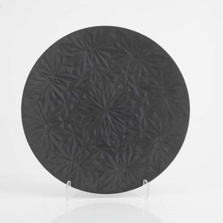 Anna Elzer Oscarson, a lidded vase and charger, 'Dusty Diamonds'.