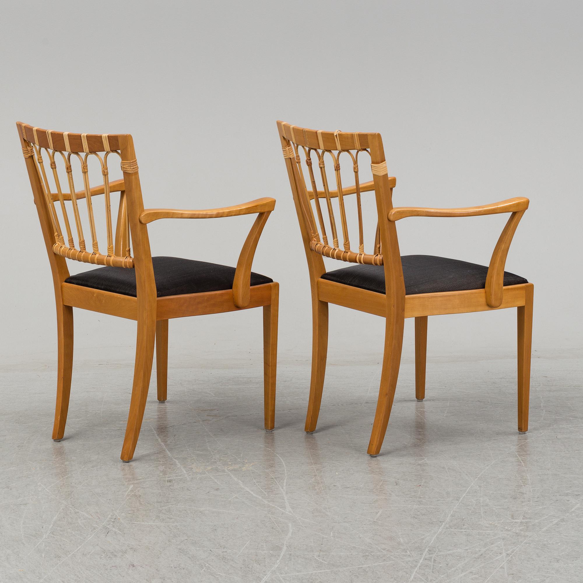 JOSEF FRANK, a pair of chairs, model 1165, Svenskt Tenn, Sweden.