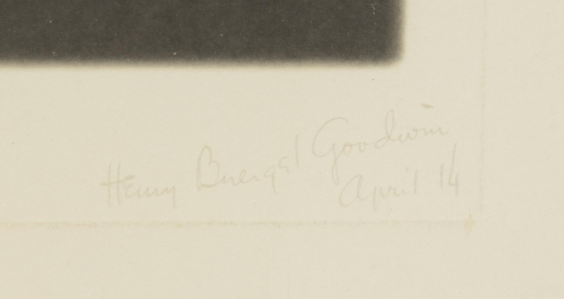 Henry B. Goodwin, gelatin silver print, signed, 1914.
