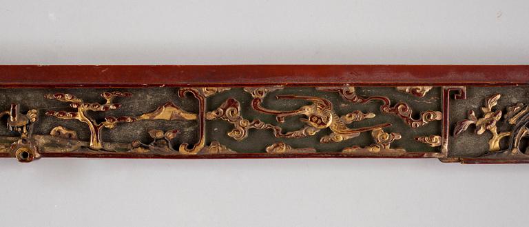 DÖRRÖVERSTYCKE, trä, Kina, 1900-talets början.