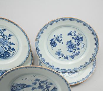 TALLRIKAR, 8 st, porslin, Kina, 1700-tal.