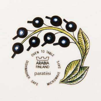 A 7-piece set of 'Paratiisi' porcelain tableware for Arabia, marked after 1980.