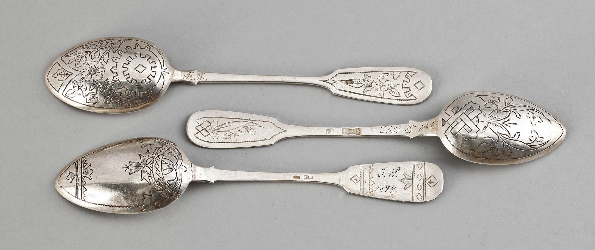 BESTICK, 7 st, silver, Ryssland 1800-tal.