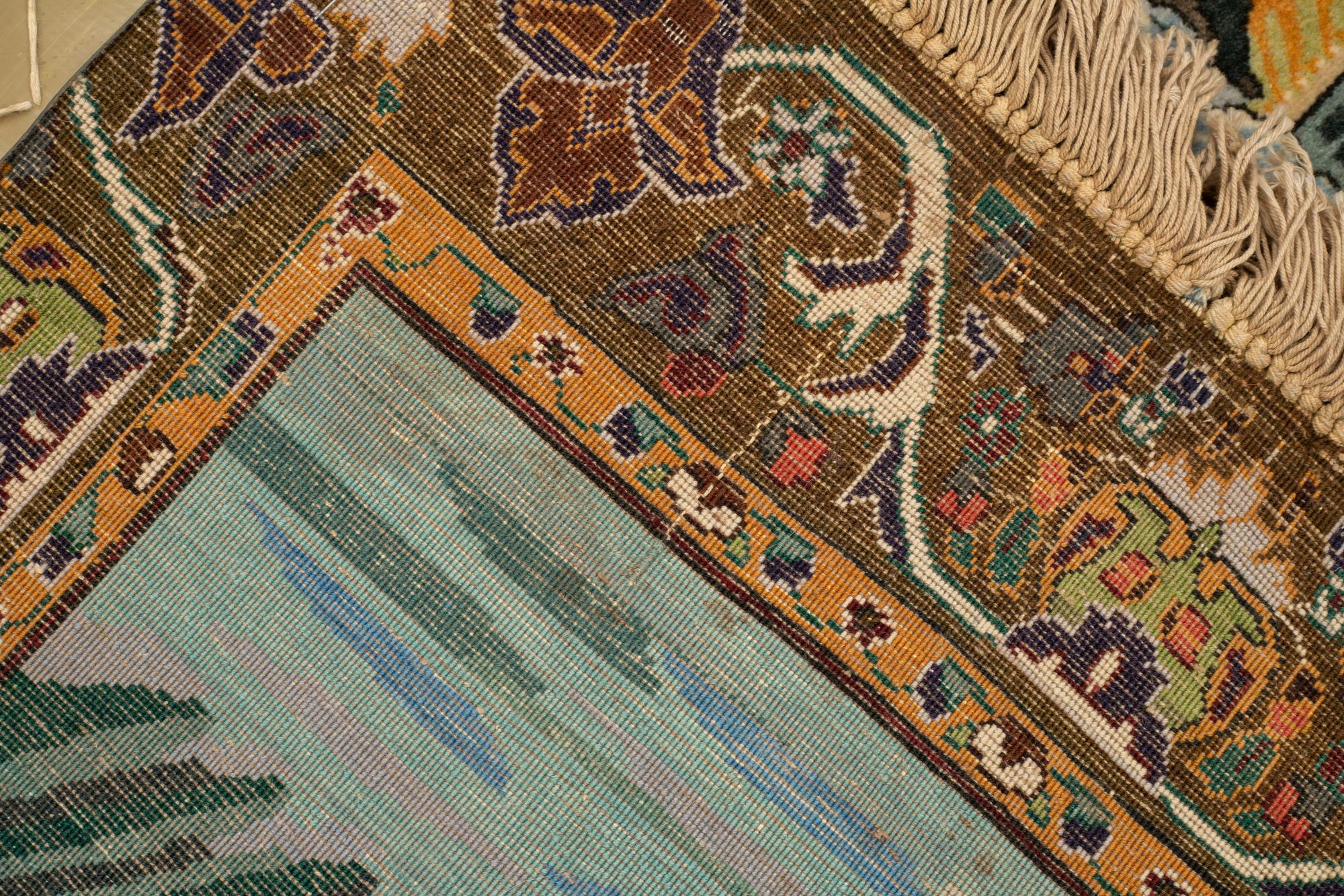 Matta, old Täbris, figural, ca 128,5 x 96,5 cm.