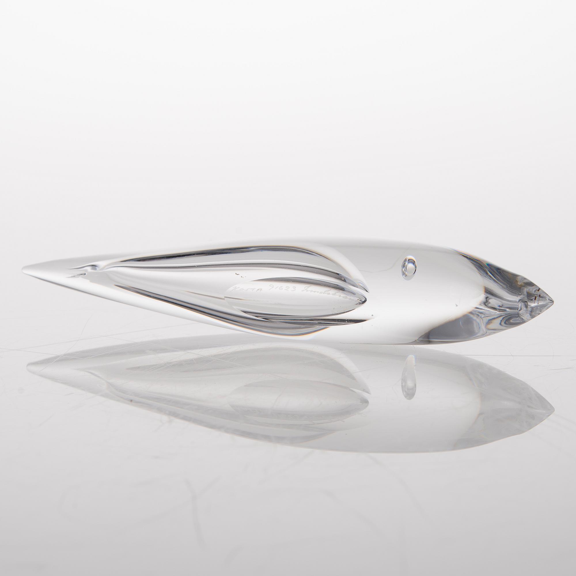 A Glass Fish, signed Kosta 91623 Lindstrand.
