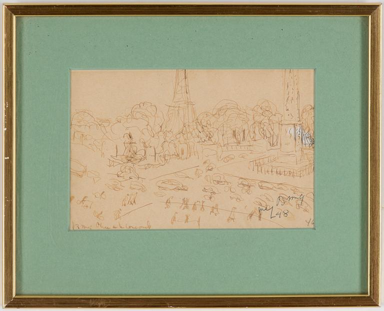 MAJ BRING, INdian ink and ball point pen on paper, signed Maj Bring and dated 46-48.