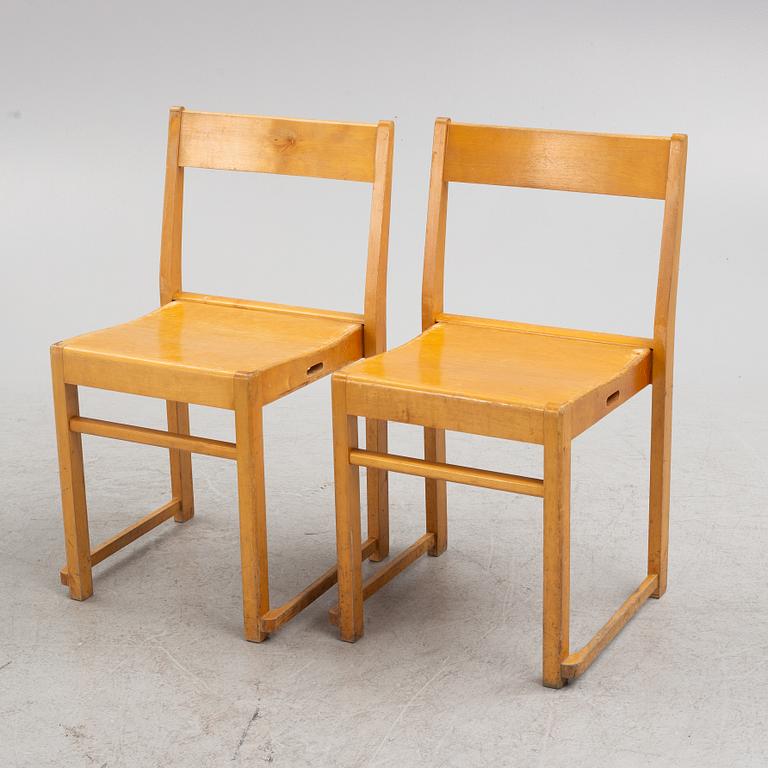 Chairs, 6 pcs, known as "Orkesterstol", assembled by Monteringsfabriken Dala-Järna.