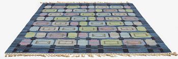 Judith Johansson, a carpet, 'Spise hall', flat weave, c. 283 x 199 cm, signed JJ.