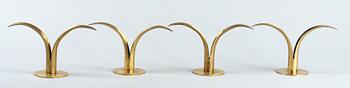 LJUSSTAKAR, 4 st, mässing, Ystad Metall, Ivar Ålenius Björk.