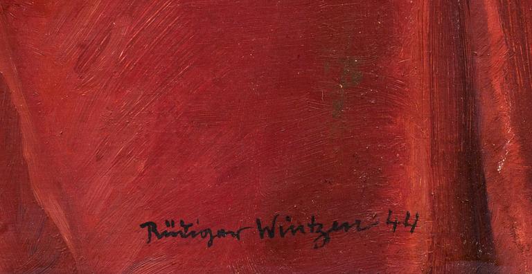 RÜDIGER WINTZEN, olja på pannå, signerad och daterad 44.
