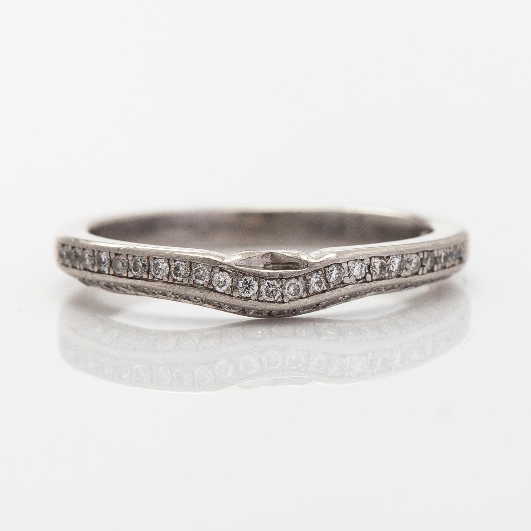 Ring, half eternity, platinum with diamonds.