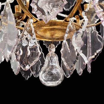 A Swedish Rococo 18th century six-light chandelier.