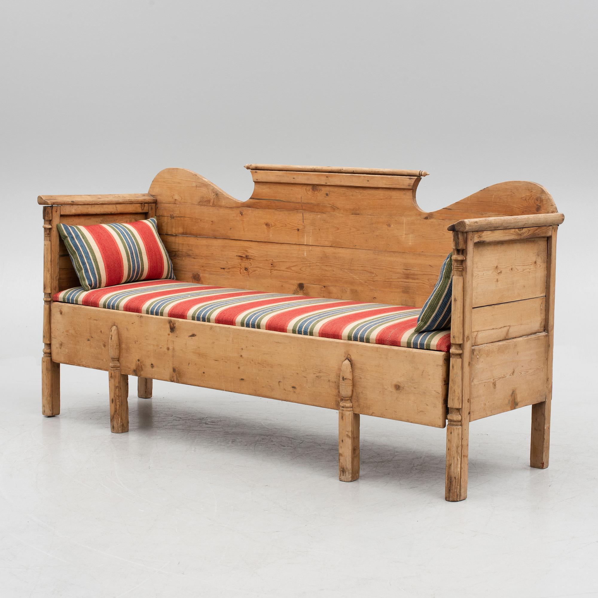A Swedish Pinewood Sofa, 19th Century.