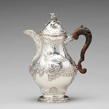 A Swedish Rococo silver coffee-pot, mark of Carl Fahlberg, Uppsala 1773.