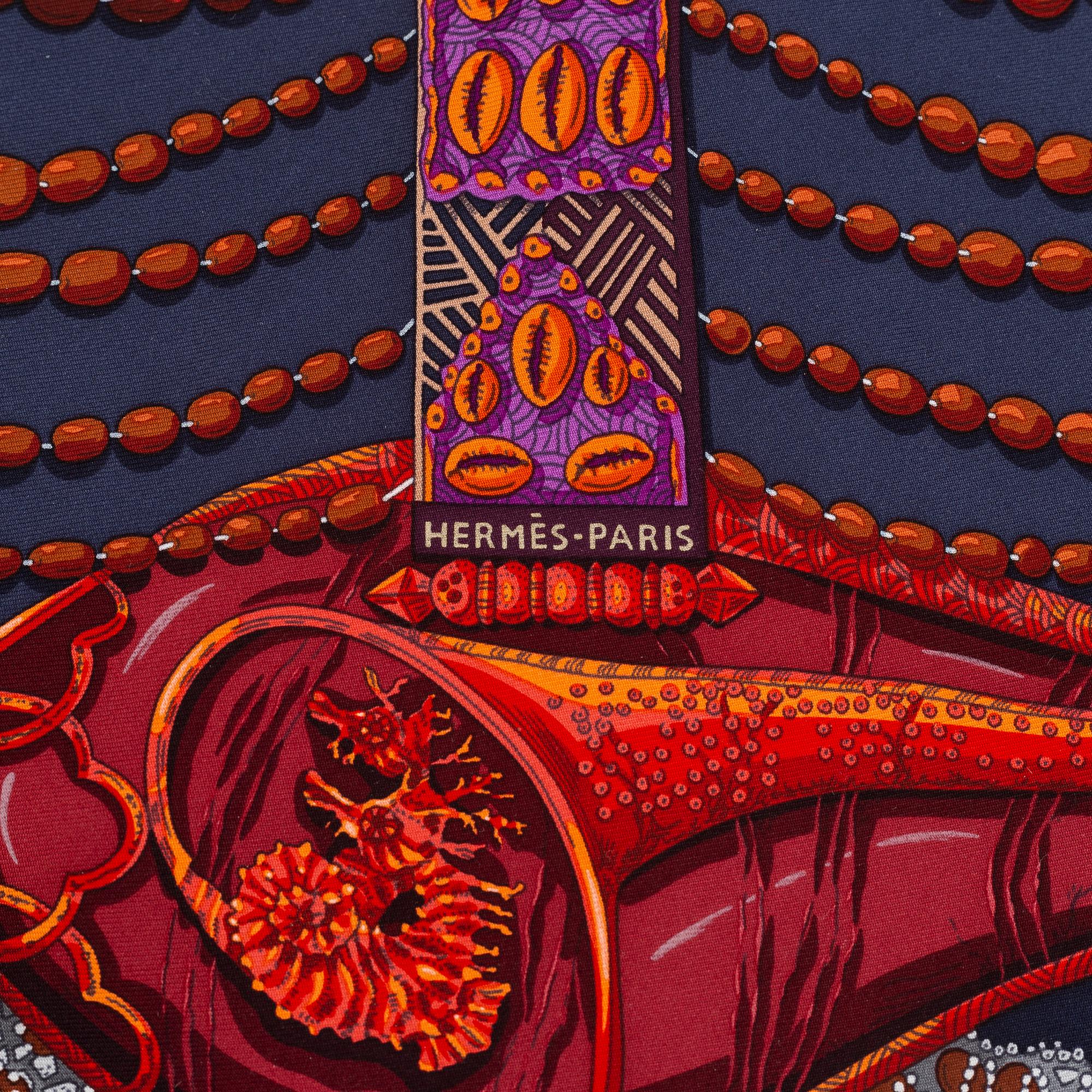 Hermès, a silk scarf 'Chemins de Corail'.