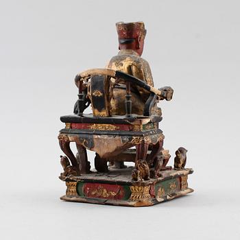 SKULPTUR, snidat trä, Kina, sannolikt 1800-tal.