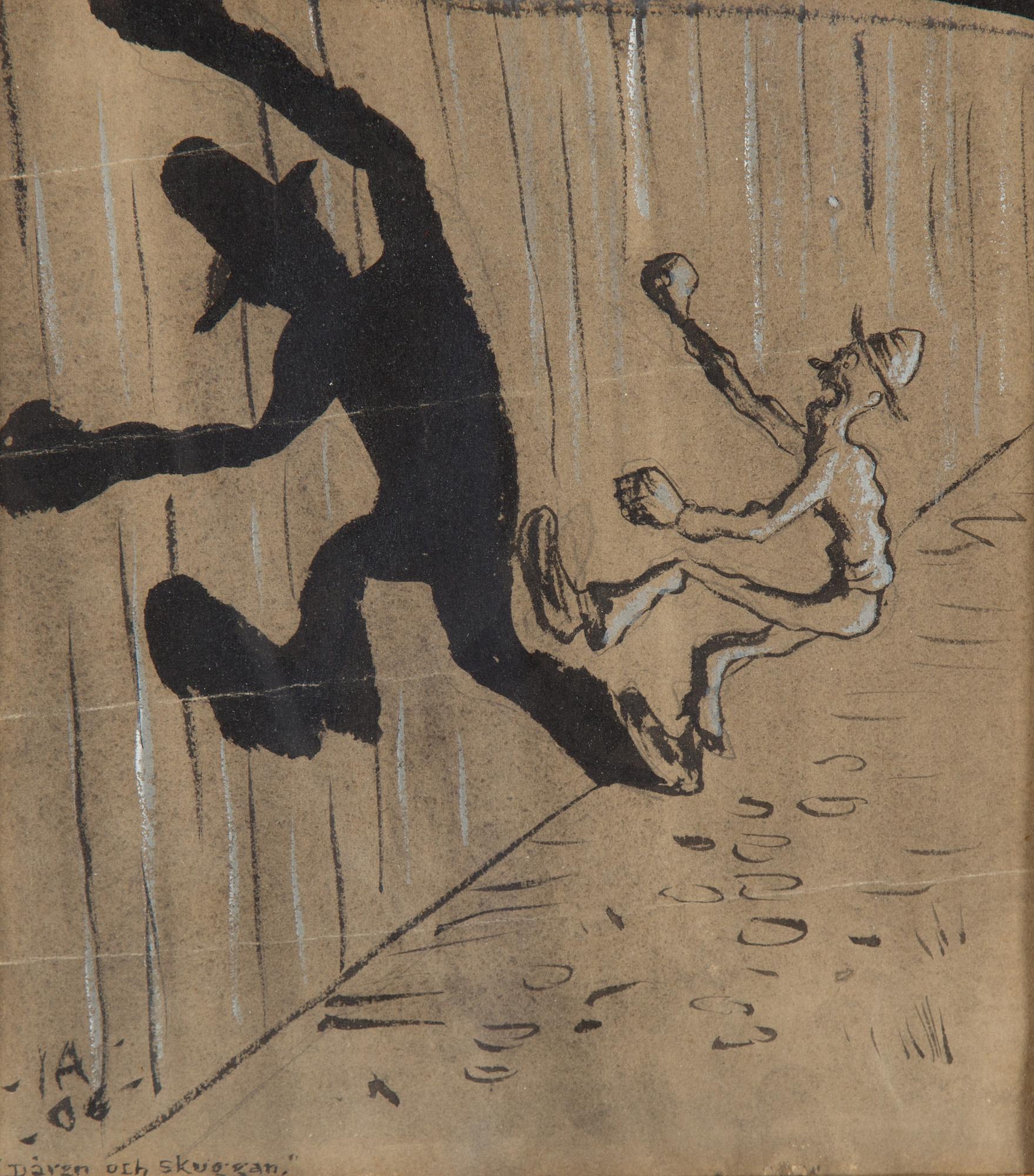 IVAR AROSENIUS, mixed media on paper, signed I.A. and dated -06.